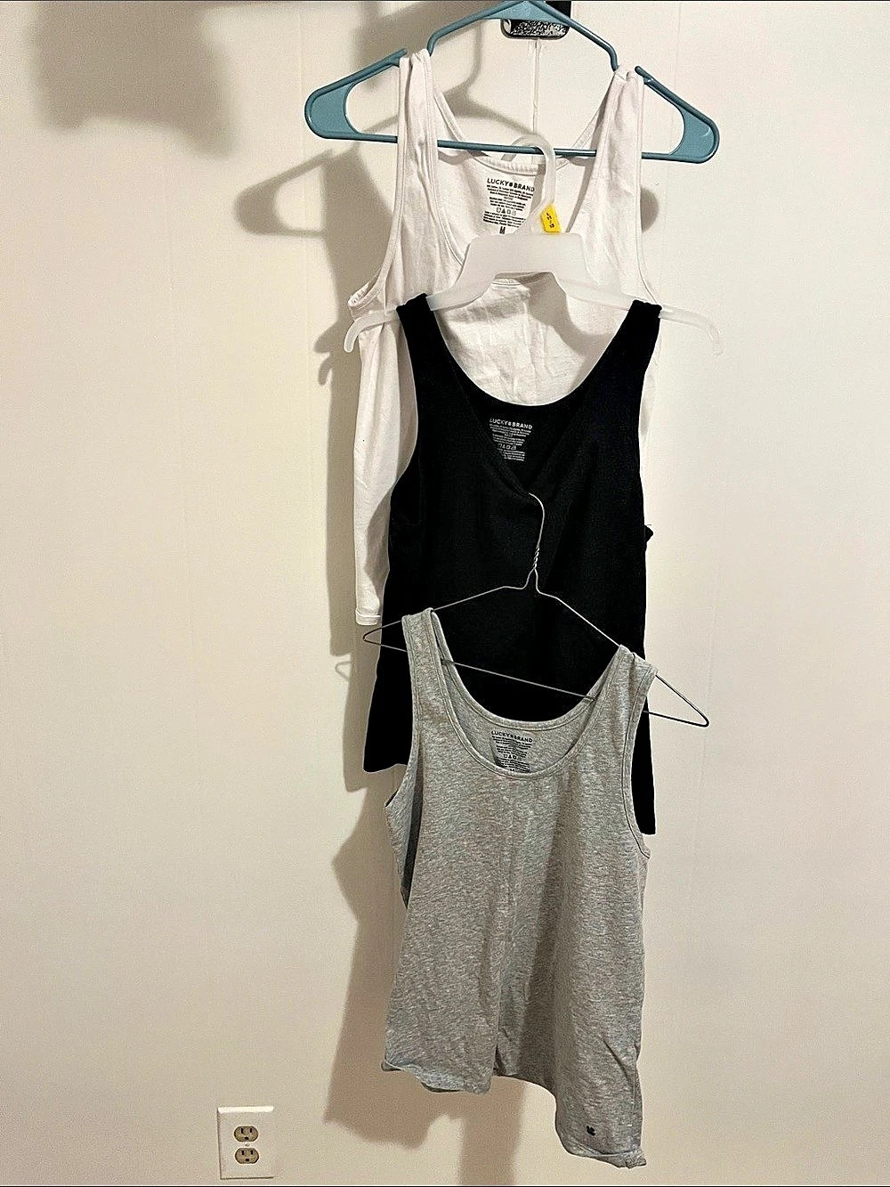Lucky Brand Women's Tank Top Set in White, Black & Gray Size Medium